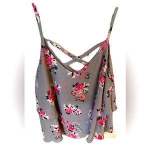 Floral Size 2 Torrid Strappy Gray Top